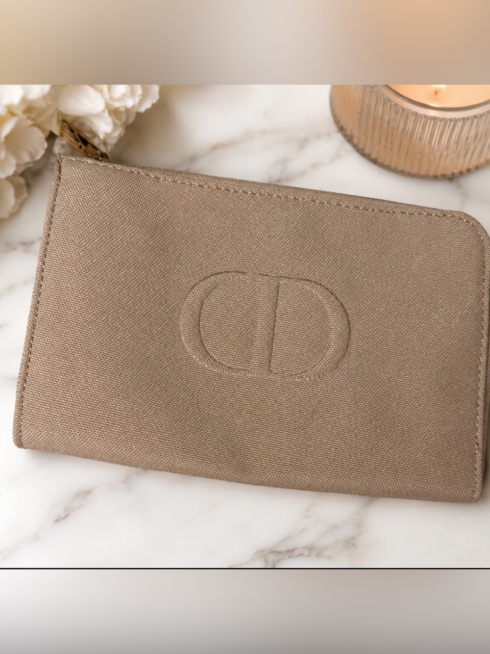 💛 CHRISTIAN DIOR CD Embossed Canvas Clutch / Pouch